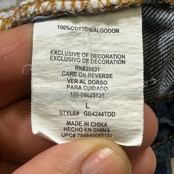 Gianni Bini Jeans‎ Womens Large Blue Distressed Straight Fit Denim Pants - Picture 6 of 14